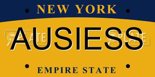 AUSIESS New York License Plate