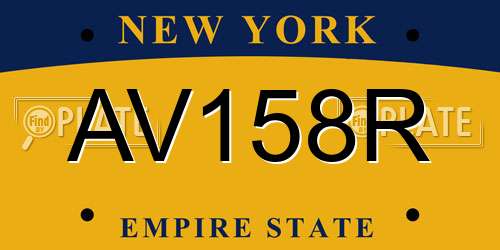 AV158R New York License Plate