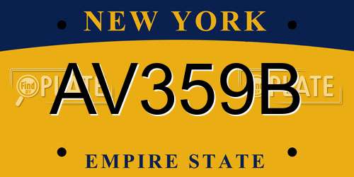 AV359B New York License Plate
