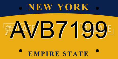 AVB7199 New York License Plate