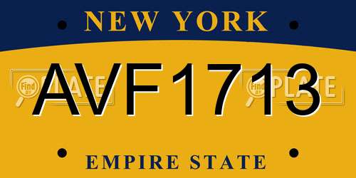 AVF1713 New York License Plate