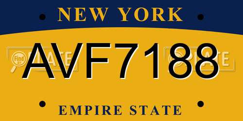 AVF7188 New York License Plate