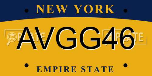 AVGG46 New York License Plate