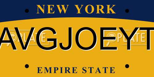 AVGJOEYT New York License Plate