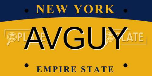 AVGUY New York License Plate