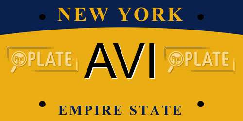 AVI New York License Plate