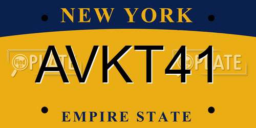 AVKT41 New York License Plate