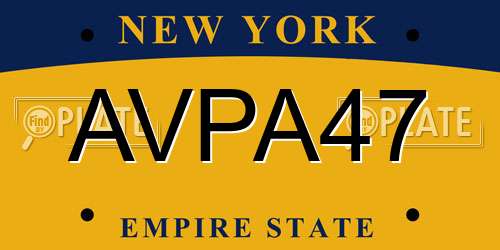 AVPA47 New York License Plate