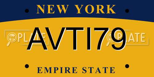 AVTI79 New York License Plate