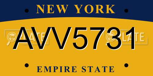 AVV5731 New York License Plate