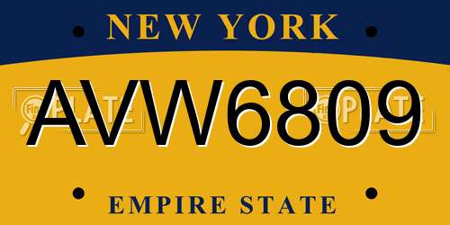 AVW6809 New York License Plate