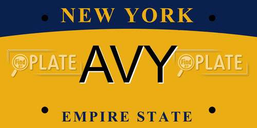 AVY New York License Plate