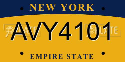 AVY4101 New York License Plate