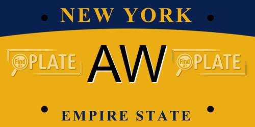 AW New York License Plate