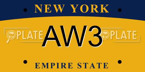 AW3 New York License Plate