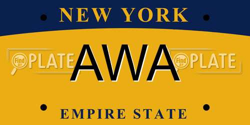 AWA New York License Plate