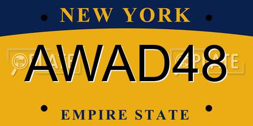 AWAD48 New York License Plate