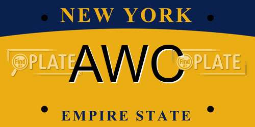 AWC New York License Plate