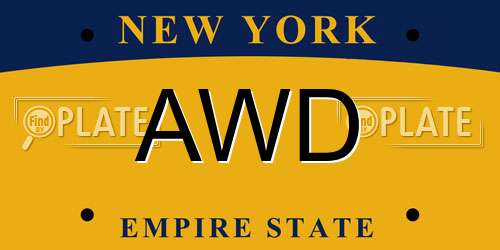 AWD New York License Plate