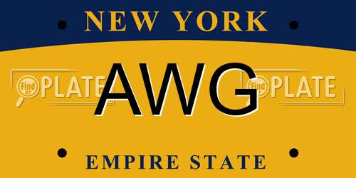 AWG New York License Plate