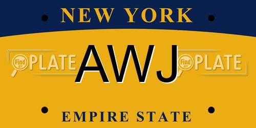AWJ New York License Plate