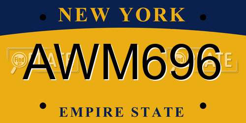 AWM696 New York License Plate