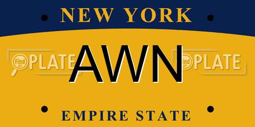 AWN New York License Plate