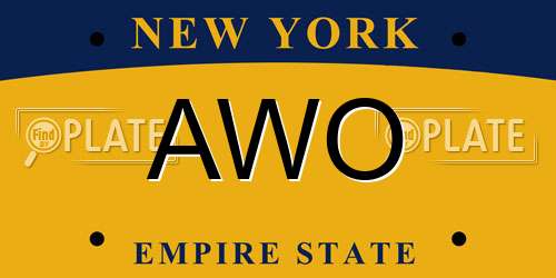 AWO New York License Plate