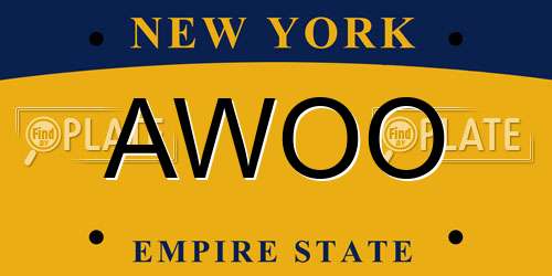 AWOO New York License Plate