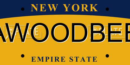 AWOODBEE New York License Plate