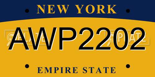 AWP2202 New York License Plate