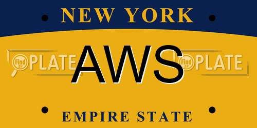 AWS New York License Plate