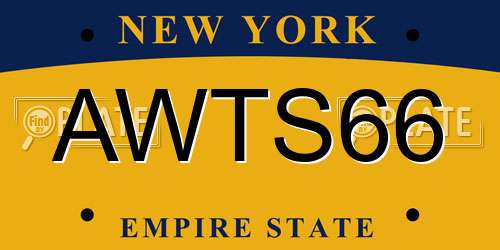 AWTS66 New York License Plate