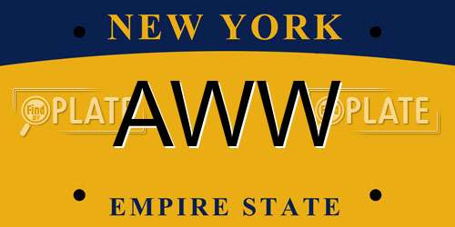 AWW New York License Plate