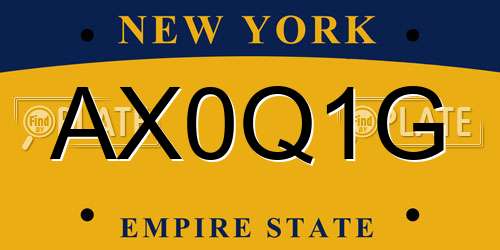 AX0Q1G New York License Plate