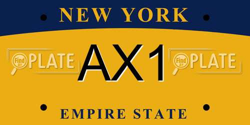 AX1 New York License Plate