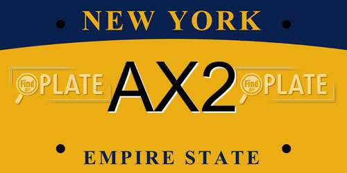 AX2 New York License Plate