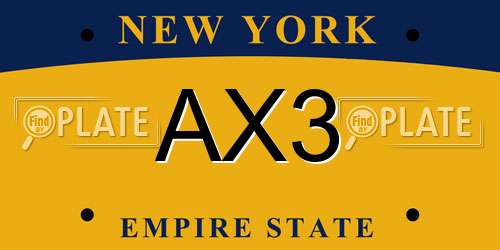 AX3 New York License Plate