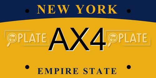 AX4 New York License Plate