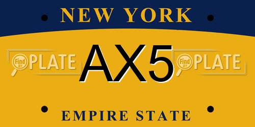 AX5 New York License Plate
