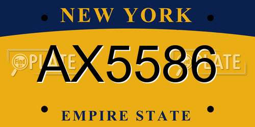AX5586 New York License Plate