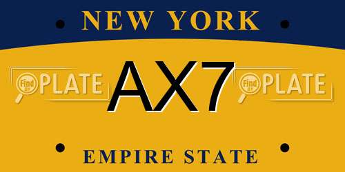 AX7 New York License Plate