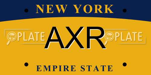 AXR New York License Plate