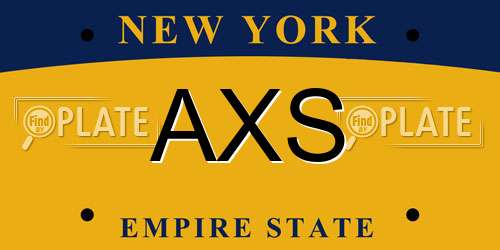 AXS New York License Plate