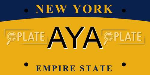 AYA New York License Plate