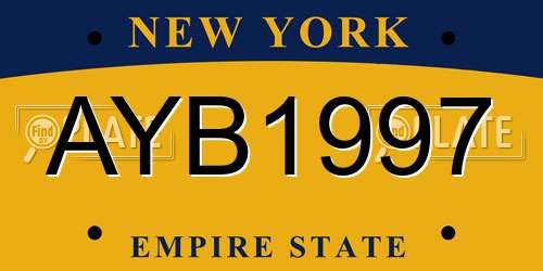 AYB1997 New York License Plate