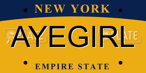 AYEGIRL New York License Plate