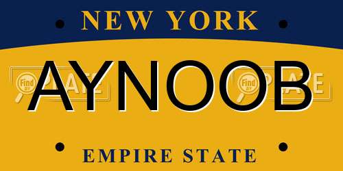 AYNOOB New York License Plate