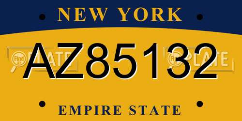 AZ85132 New York License Plate