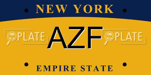 AZF New York License Plate
